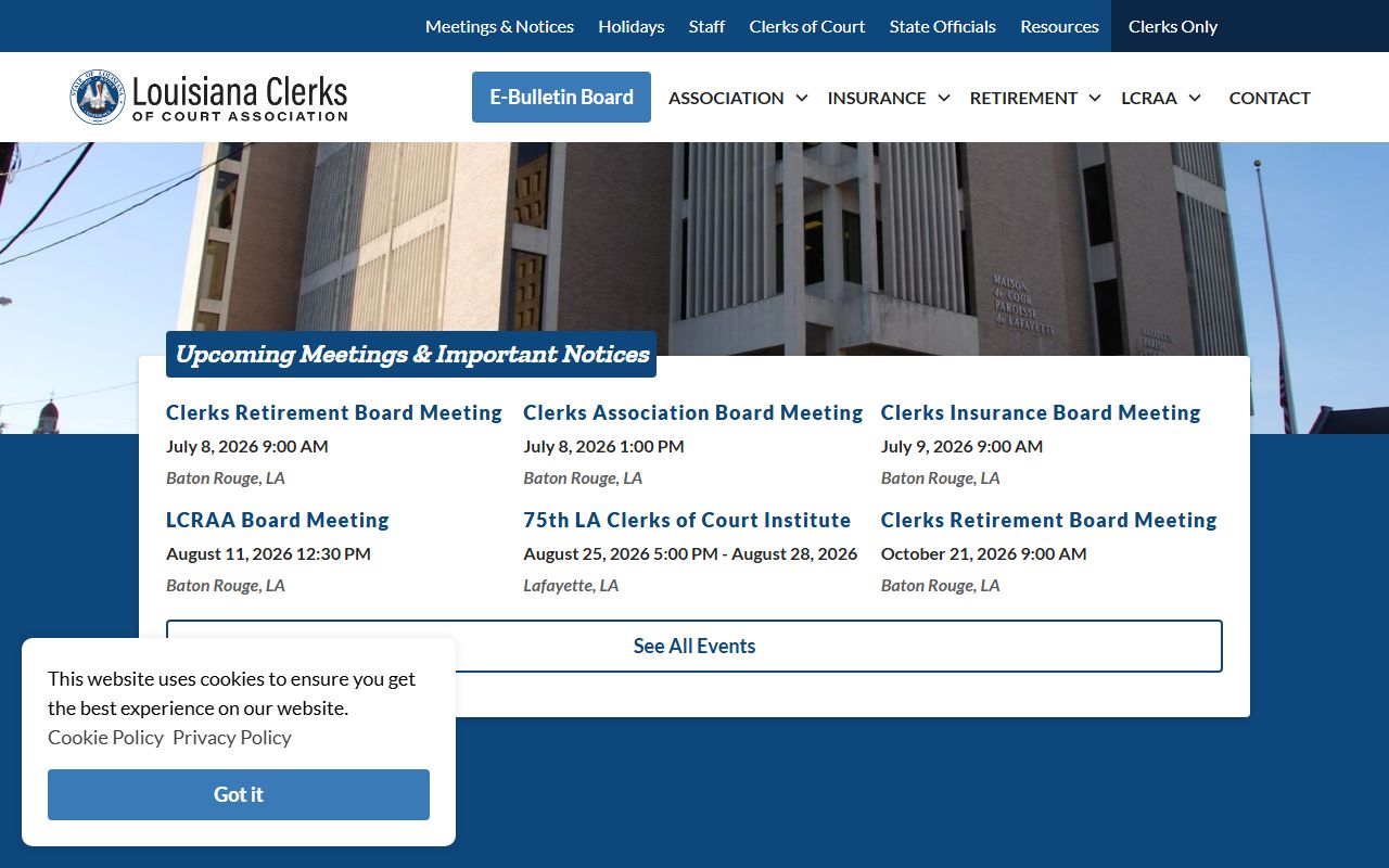 Concordia Parish Clerk of Court Louisiana clerks association record role