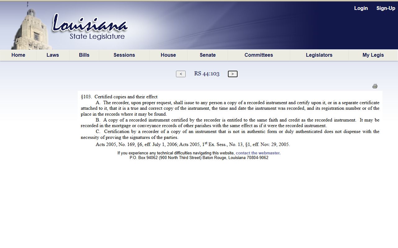 Concordia Parish court dockets Louisiana public records law
