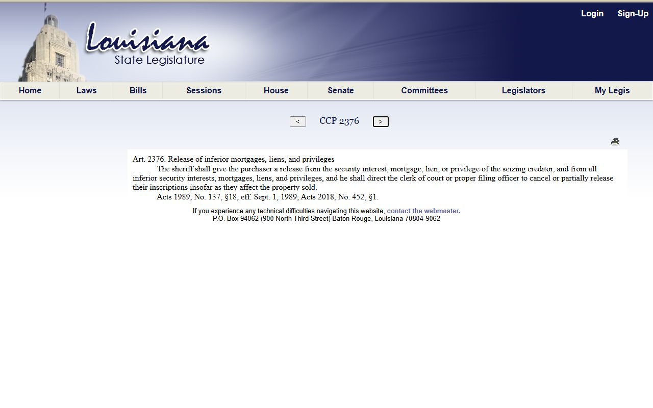 Concordia Parish criminal court records Louisiana Code of Criminal Procedure expungement source