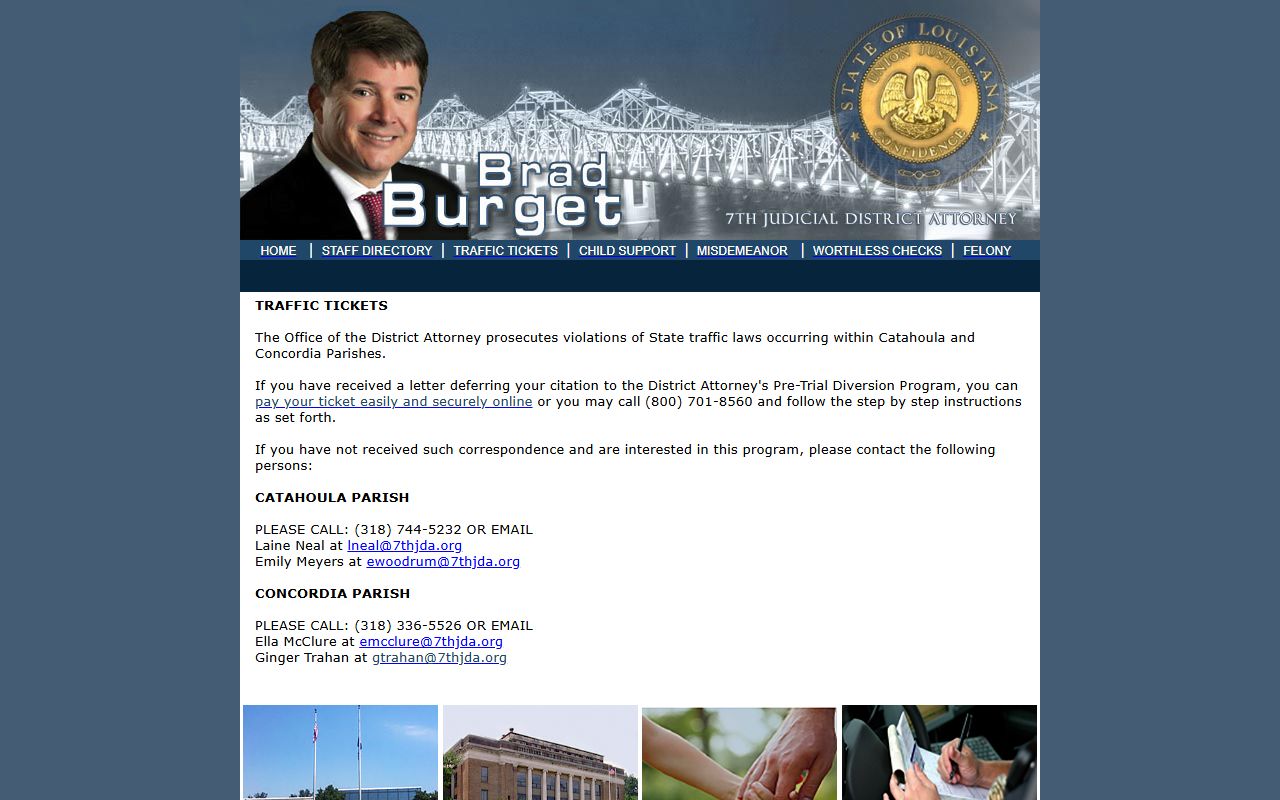 Concordia Parish District Court District Attorney traffic tickets page
