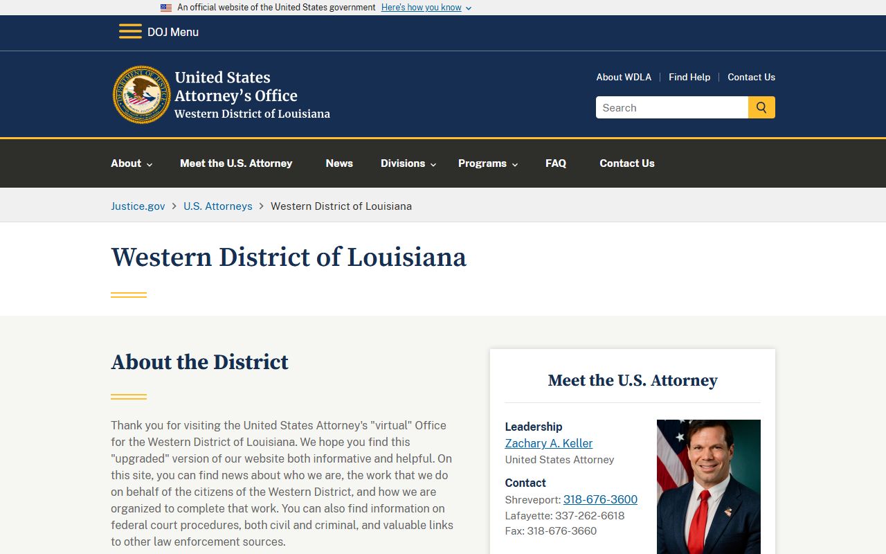 Concordia Parish divorce records compared with federal prosecutor records