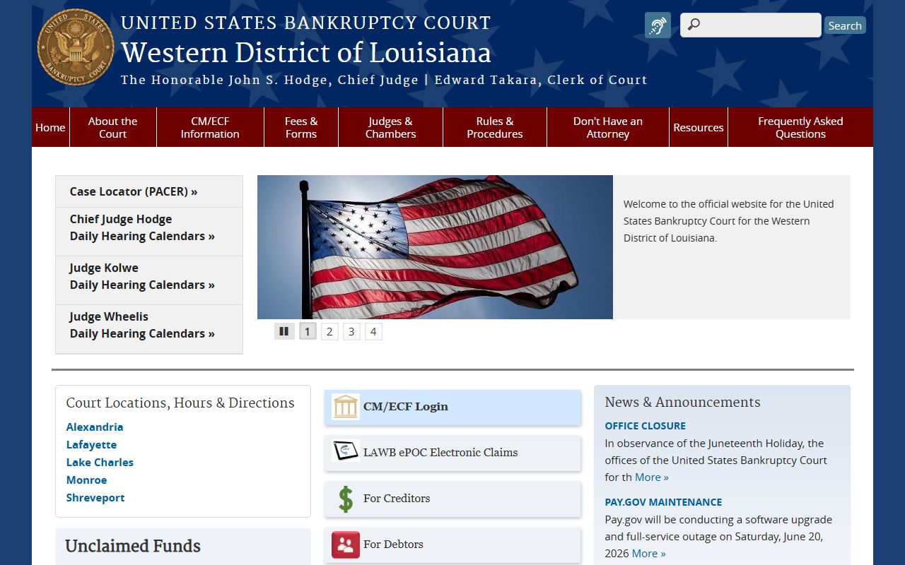 Concordia Parish marriage records separate from federal bankruptcy records